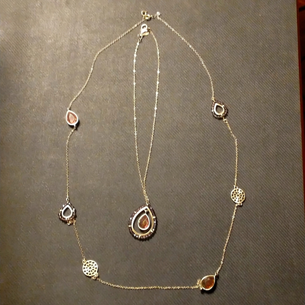 Premier Designs Women's 3-in-1 "Iris" Layered Necklace Gold and Purple